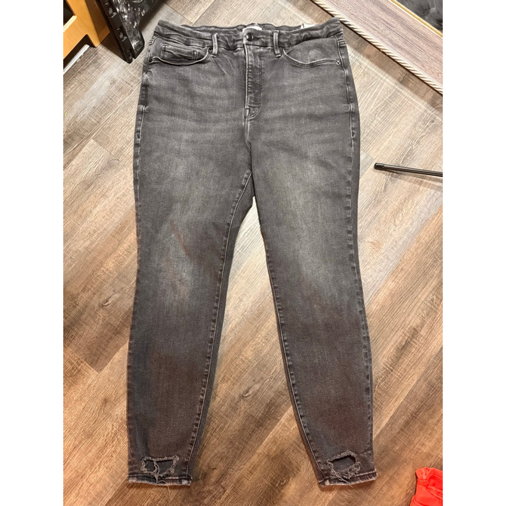 Women's GOOD AMERICAN Skinny Jeans Size 16 Gray/Black